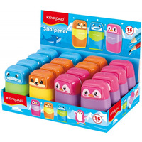Temperwka plastikowa z gumk KEYROAD, podwjna, display, mix kolorw