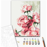 Malowanie po numerach BRUSHME, 40x50 cm, akwarela piwonie, 1 szt., w pudełku