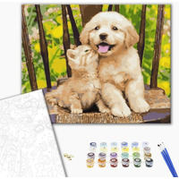 Malowanie po numerach BRUSHME, 40x50 cm, mali przyjaciele, 1 szt., w pude�ku