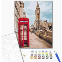 Malowanie po numerach BRUSHME, 40x50 cm, symbole Londynu, 1 szt., w pudełku