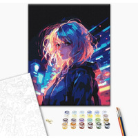 Malowanie po numerach BRUSHME, 40x50 cm, Cyberpunk, 1 szt., w pudełku