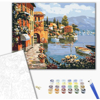 Malowanie po numerach BRUSHME, 40x50 cm, przytulne miasto nadmorskie, 1 szt., w pudełku