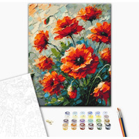 Malowanie po numerach BRUSHME, 40x50 cm, maki, 1 szt., w pudełku