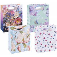 Torebka na prezenty DONAU HOME, laminowana, 26x32, 5x10cm, caoroczna, z rczk, mix wzorw