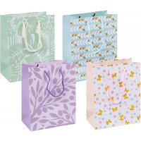 Torebka na prezenty DONAU HOME, laminowana, 18x23x10cm, caoroczna, sznurek, mix wzorw
