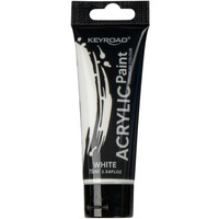 Farba akrylowa KEYROAD, 75ml, tubka, biała
