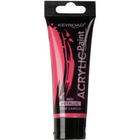 Farba akrylowa KEYROAD, metaliczna, 75ml, tubka, czerwona