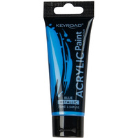 Farba akrylowa KEYROAD, metaliczna, 75ml, tubka, niebieska