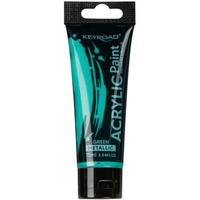 Farba akrylowa KEYROAD, metaliczna, 75ml, tubka, zielona