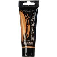 Farba akrylowa KEYROAD, metaliczna, 75ml, tubka, złota