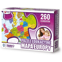 Puzzle edukacyjne GŁOWALA, mapa Europy, 260 elementów, 60x40cm