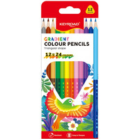 Kredki ołówkowe KEYROAD, gradientowe, 12 szt., mix kolorów