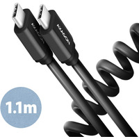 BUCM-CM20TB Kabel Twister USB-C - USB-C, 1.1m USB2.0 3A ALU, czarny