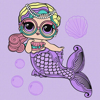 Malowanie po numerach IDEYKA, 40x40cm, L.O.L. Surprise! Mermaids Miss 1 szt., w pudeku
