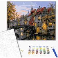 Malowanie po numerach BRUSHME, 40x50 cm, zmierzch w mieście, 1 szt., w pudełku