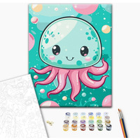 Malowanie po numerach BRUSHME, 30x40 cm, kids, wesoa meduza, 1 szt