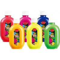 Farba plakatowa KEYROAD, 300ml, butelka, 6 szt., mix kolorów neonowych