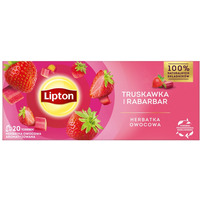 Herbata LIPTON owocowa, truskawka i rabarbar, 20 torebek