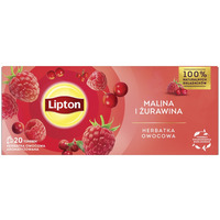 Herbata LIPTON owocowa, malina i �urawina, 20 torebek