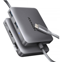 HMC-5HL Wieloportowy hub USB 5in1, 5Gbps, 2x USB-A, HDMI 4K/60Hz, GLAN, PD 100W, 15cm USB-C kabel