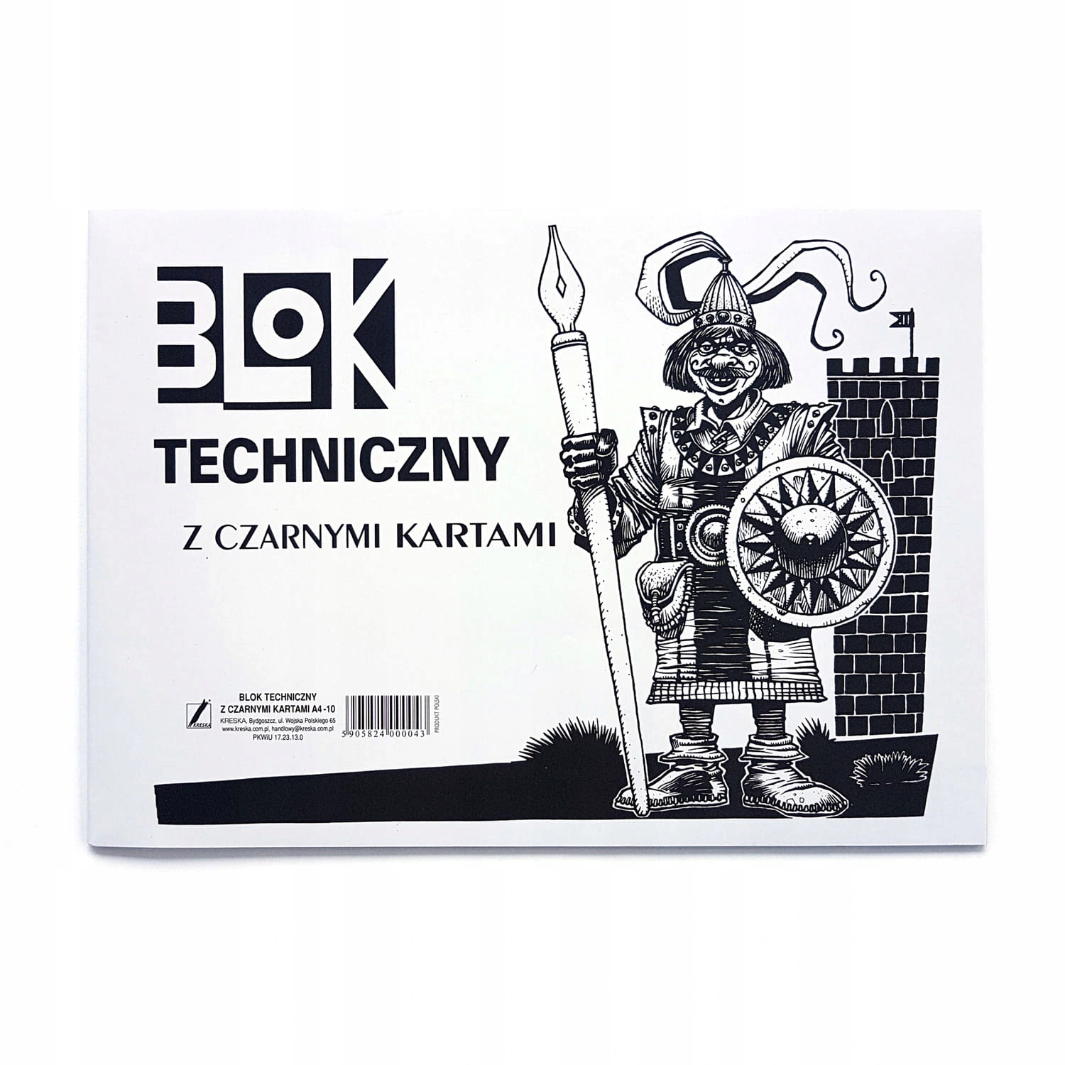 Blok techniczny czarny A4 10k KRESKA