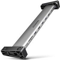 HMC-10HLS Wieloportowy hub USB 9in1, 5Gbps, 4x USB-A, HDMI 4K/60Hz, GLAN, SD/microSD, PD 100W, 25cm USB-C kabel