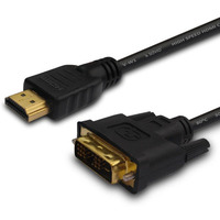 Kabel HDMI 19 pin (M) - DVI 18+1 (M) 1, 8m, złote końcówki, CL-139
