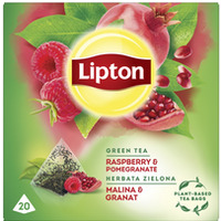 Herbata LIPTON PIRAMID MALINA i GRANAT (20 saszetek) zielona