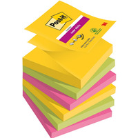 Bloczek samoprzylepny POST-IT Super sticky Z-Notes, 76x76mm, 6x90 kart., CARNIVAL