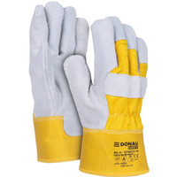 Rkawice robocze DONAU SAFETY DS-DOKBASIC, doker, dwoina bydlca, rozm. 10, 5/XL, szaro-te