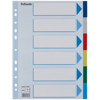 Przekadki plastikowe z PP A4 Esselte, 6 kart, 15260