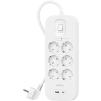 Listwa zasilajca SurgePlus 6xschuko 1xUSB-A 1xUSB-C 650J 2m