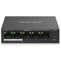 Przecznik Mercusys 5-Port Gigabit Desktop Switch with 4-Port PoE+ PORT: 4 Gigabit PoE+ Ports, 1 Gigabit Non-PoE Port