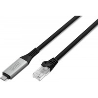 Kabel adapter USB-C - RJ45 Kat. 6A S/FTP, 1 Gbit/s, USB 3.2 Gen1, LSZH, 2m