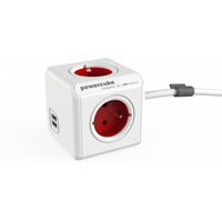 Listwa zasilajca PowerCube Extended USB 1, 5m 2402RD/FREUPC Czerwona