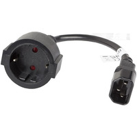 Przeduacz kabla zasilajcego IEC 320 C14 - Schuko 20cm czarny