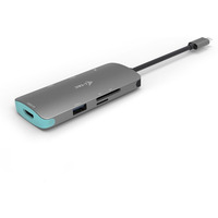 USB-C Metal Nano Stacja Dokujca 1x HDMI 4K Ultra HD 3840 x 2016 @ 30Hz 1x czytnik SD 1x czytnik micro SD 3x USB 3.0 1x USB-C Power D