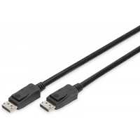 Kabel połączeniowy DisplayPort z zatrzaskami 8K 30Hz UHD Typ DP/DP M/M czarny 2m
