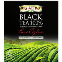 Herbata BIG-ACTIVE PURE CEYLON, 100 torebek x2g z zawieszk czarna