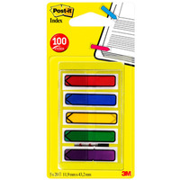Zakładki indeksujące POST-IT (684-ARR1), PP, 12x43mm, strzałka, 5x20 kart., mix kolorów