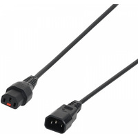 Kabel przeduajcy zasilajcy blokada IEC LOCK 3x1mm2 C14/C13 prosty M/ 5m Czarny