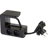 Przedłużacz klip 4x2P+Z +2USB Czarny 1, 5m