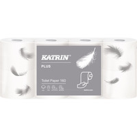 Papier toaletowy, mae rolki KATRIN PLUS Toilet 160, 2W, 112966, opakowanie: 8 rolek