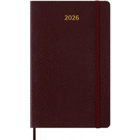 Kalendarz tygodniowy MOLESKINE 2026, 12M, L, synt. skra wa, 13x21cm, edycja limitowana, w pudeku, bordeaux