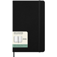 Kalendarz tygodniowy MOLESKINE 2026, 12M, L, twarda oprawa, 13x21cm, czarny