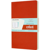 Zestaw 2 zeszytw MOLESKINE Volant, L, 13x21cm, gadki, 96 stron, coral orange/aquamarine