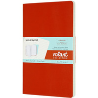 Zestaw 2 zeszytw MOLESKINE Volant, L, 13x21cm, w linie, 96 stron, coral orange/aquamarine