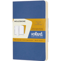 Zestaw 2 zeszytw MOLESKINE Volant, P, 9x14cm, gadki, 80 stron, blue/amber yellow