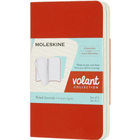 Zestaw 2 zeszytw MOLESKINE Volant, XS, 6, 5x10, 5cm, w linie, 56 stron, coral orange/aquamarine