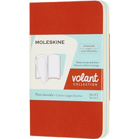 Zestaw 2 zeszytw MOLESKINE Volant, XS, 6, 5x10, 5cm, gadki, 56 stron, coral orange/aquamarine